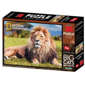10051 NAT GEO ANIMALS - AFRICIAN LION 500PC 3D PUZZLE - PACK SHOT IMAGE 1