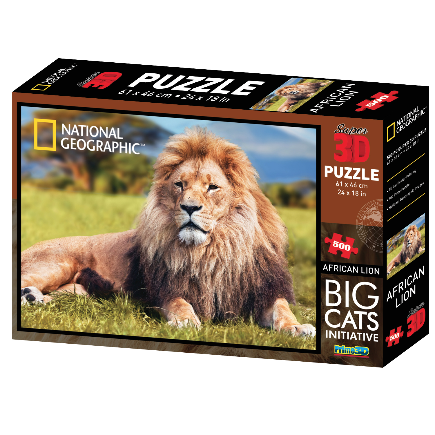 National Geographic Big Cats Initiative Tiger 500pc Super 3D Effect Puzzle 