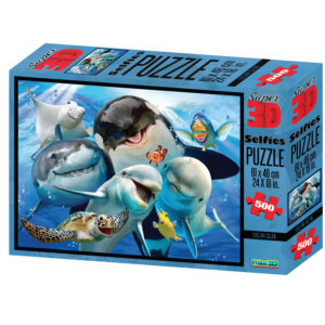 10059 ANIMAL SELFIES - OCEAN SELFIES 500PC 3D PUZZLE - PACK SHOT IMAGE 1