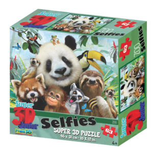 10815 ANIMAL SELFIES KIDS - ZOO SELFIE 63PC 3D PUZZLE - PACK SHOT IMAGE 1
