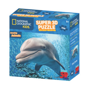 10823 NAT GEO ANIMALS KIDS - DOLPHIN 150PC 3D PUZZLE - PACK SHOT IMAGE 1