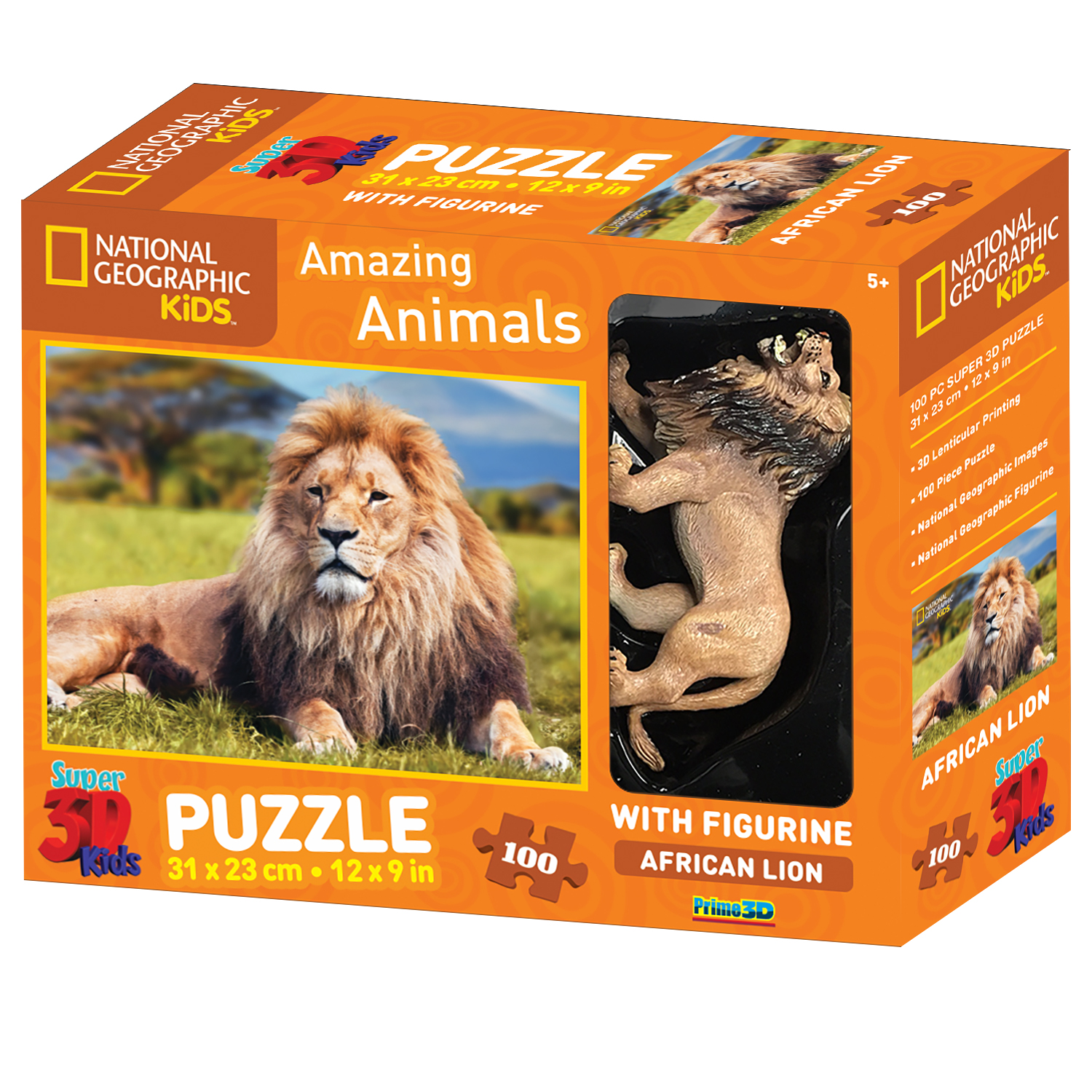 Super 3D African Lion 100pc Puzzle with Figurine - Goliath #1 :Goliath #1